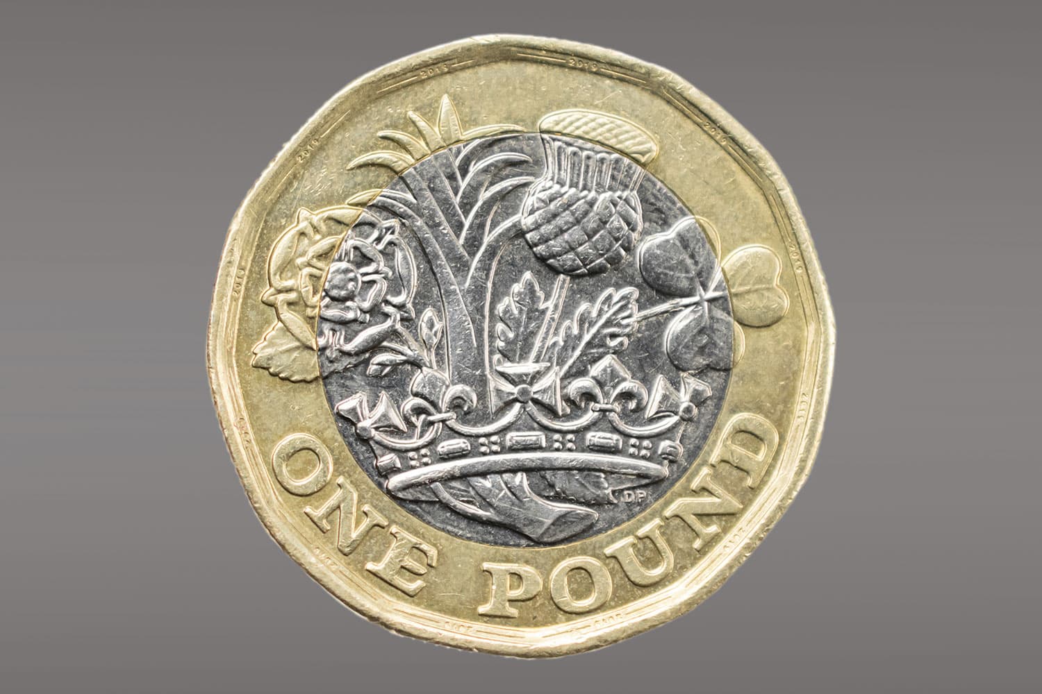photo cut-out of solitary pound coin