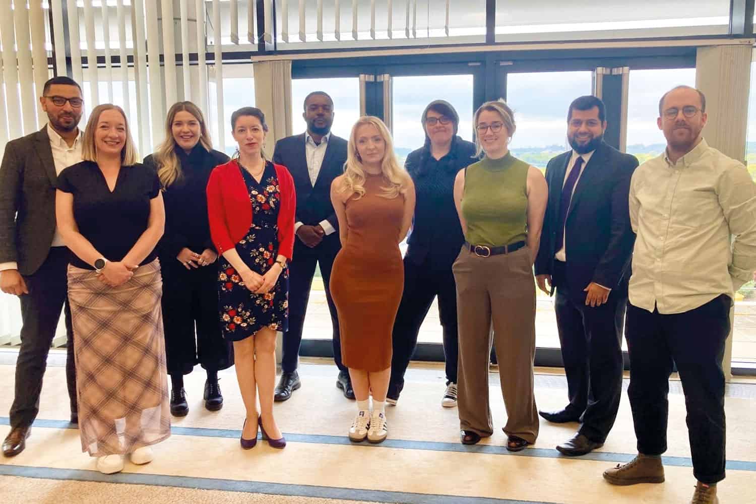 photo of the 10 participants in the LGA’s Local Government Challenge, pictured at Harlow Council